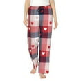 thumbnail image 1 of Balery Heart Plaid Pantalones de pijama para mujer, pijamas ultraligeros, pantalones de estar por casa-Small, 1 of 6