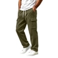 thumbnail image 3 of Diufon Cargo Sweatpants for Men Drawstring Fleece Lined Athletic Joggers Casual Loose Sweat Pants with Multi Pockets, 3 of 11