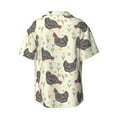 thumbnail image 6 of Lsque Funny Chicken print Men's Cuban Collar Short Sleeve Shirt Summer Beachwear Casual Button Down Fashionable Vacation Leisure Shirt-Large, 6 of 7