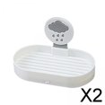 thumbnail image 1 of 2x Jabonera con Caja de Jabón de Drenaje Caja de Almacenamiento de Jabón Multiusos Jabonera Desmontable Montada en La Pared para El Hogar Hotel Bañera 2 piezas, 1 of 8