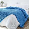 thumbnail image 1 of ZXNYH Chunky Knit Blanket Throw 51"x63", 100% Hand Knitted Chenille Throw Blanket, Big Soft Thick Yarn Cable Knit Blanket, Large Rope Knot Crochet Throw Blankets for Couch Bed Sofa (Beige), 1 of 8