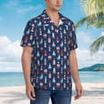 thumbnail image 3 of Balery Cartoon Lighthouse Camisas hawaianas de manga corta para hombre, camisas playeras de corte holgado, camisas de vacaciones con botones,X-Large, 3 of 7
