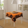 thumbnail image 3 of Halloween Table Cloth Pumpkin Castle Ghost Square Tablecloth 60 inch Orange Black Vintage Washable Table Cover for Holiday Kitchen Dinning Picnic Outdoor Indoor Decoration, 3 of 5