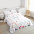 thumbnail image 3 of Homewish Colorful Rainbow Bedding Comforter Set,Multicolor Cartoon Heart Print Twin Comforter Sets,White Pink Blue Bedding Set For Girls,Luxury Bedroom Decor Reversible,2 Pieces, 3 of 8