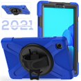 thumbnail image 3 of Dteck Case for Samsung Galaxy Tab A7 Lite 8.7-inch SM-T220 T225 (2021 Released),Shockproof Armor Heavy Duty Drop Protection Shield Cover Kickstand Handstrap Palmstrap Rubber Hard Case,Blue, 3 of 8