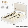 thumbnail image 4 of SIBEDS Full LED Bed Frame, Teddy Fleece Upholstered Platform Bedframe, No Box Spring Needed, Cream, 4 of 9
