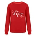 thumbnail image 4 of TIMIFIS Chandails à Col Rond pour Femmes Mode Mignon Imprimé Amour Manches Longues Chandail Décontracté Cœur Chandail Chemises Tenue de la Saint-Valentin Femmes - Printemps/été, 4 of 4