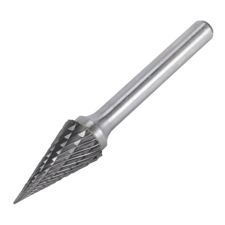 

Tungsten Carbide Burr Pointed Cone Shape Double Cut Burrs File 70X12mm with 1/4 inch Dia