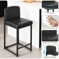 thumbnail image 6 of Modern Bar Stools Set of 2, 24.8" Upholstered Counter Stools with Backrest, Faux Leather Bar Chairs for Kitchen Island, Breakfast Bar, 6 of 9