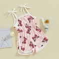 thumbnail image 3 of Bagilaanoe Newborn Baby Girl Summer Jumpsuit Shorts Butterfly Print Sleeveless Bodysuit 12M 18M 24M 3T 4T 5T Kids Playsuits One Piece Romper, 3 of 7