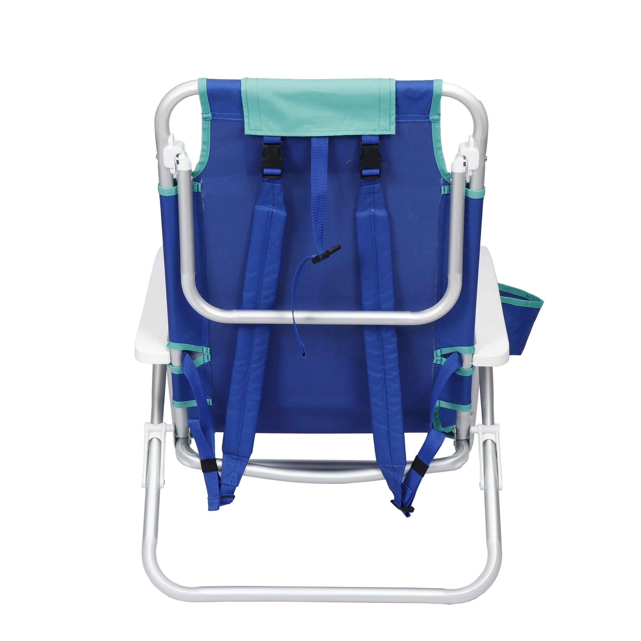 Mainstays Backpack Beach Chair, Reclining, Lay Flat, Blue