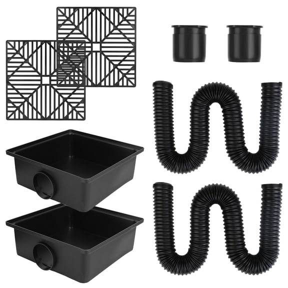 Rain Gutter Downspout Extensions TeqHome Downspout Extender for Rainwater Drainage Flexible Down Spout Drain Extension Pipe and Extendable from 14.56in to 59.05in Black