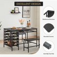 thumbnail image 3 of AKDSteel Dining Table Set for 4, 3-Piece Kitchen Table Set with 2 Benches, Space-Saving Dining Room Set for Small Apartment, 3 of 7