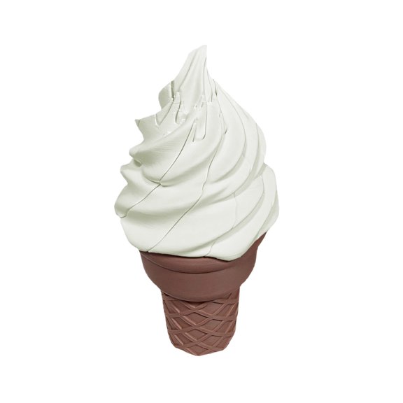 Segmented Ice Cream Decor Piece with 3D Printed Texture, Desk Toy Figurine for Study Rooms Worktable Display Areas