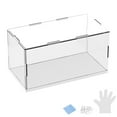 thumbnail image 1 of Caja de exhibición de acrílico de 1 paquete, 7.9x3.9x3.9 pulgadas/20x10x10cm Caja de exhibición clara de acrílico con base de madera negra [Blanco, Transparente], 1 of 6