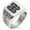 Silver, variant on Stainless Steel Kikuchi Samurai Crest Geometric Pattern Biker Style Polished Ring