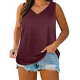 thumbnail image 2 of Uootdi Womens Tank Tops V Neck Loose Fit Sleeveless Solid Color Stretchy Breathable Pullovers Casual Daily Tops Loungewear Style Gift, 2 of 7