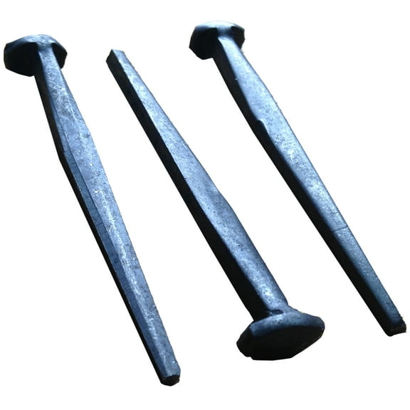 3”- Wrought Head Iron Nails – Antique Black rustic restoration accent nails for hanging, furniture, cabins, shutters & flooring – Decorative clavos nails – Distinct wrought rose head – 3 in