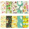 SJENERT 10 Pcs Easter Bunny Easter Egg Theme Fabric, Pre-cut Sewing Fabric Patchwork for Easter DIY Crafts Supplies (Style 2-9.8 x 9.8 inches)