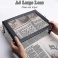 thumbnail image 1 of Reading Magnifier, Magnifying Glass With Light 3x Magnification Reading Aid With 4 Led Light For Elderly - A4 Rectangle With Folding Stand Hands Free, 1 of 3