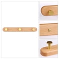 thumbnail image 3 of REGALWOVEN 1 Pack Coat Rack Wall Mount, Metal Wood Coat Hook, Hat Rack, Wall Hooks for Hanging with 3 Hooks for Entryway, Bathroom, Bedroom Light Brown, 3 of 7