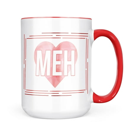 

Neonblond Meh Valentine s Day Pink Geometric Heart Mug gift for Coffee Tea lovers