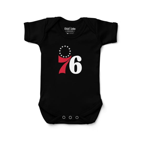 Newborn & Infant Chad & Jake Black Philadelphia 76ers Primary Logo Bodysuit