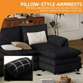 thumbnail image 5 of Craftian Sectional Sofa with Ottoman, 142" U Shape Modern 6 Seat Cloud Couch with Pillow-Armrest, Black, 5 of 10