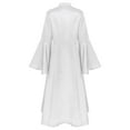 thumbnail image 2 of Yartina Elegant Choir Robe for Women Buttons Down Dress Flared Sleeves Minister Clergy Robes White M, 2 of 5