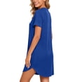 thumbnail image 3 of Fantaslook Nightgowns for Women Short Sleeve Button Down Shirts Summer Sleepwear Sexy House Dress, 3 of 9