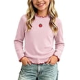 thumbnail image 2 of PureCasa Toddlers Baby Girls Basic Shirts Turtleneck T-Shirt Tops Cotton Lettuce Edge Trim Long Sleeve Cute Print Toddler Girl Clothes, 2 of 6