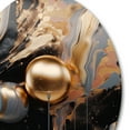 thumbnail image 3 of Designart "Marble Mirage Gold and Black III" Abstract Marble Metal Round Art Living Room, 3 of 5