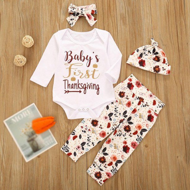 Zerofeel Newborn Baby Girl Clothes Infant Baby Girl Sets Letter Romper Flower Pants Cap Headband Baby Girl Outfits Ensemble Bebe Fille Walmart Com Walmart Com