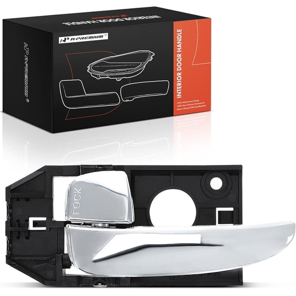 A-Premium Rear Left Driver Side Interior Door Handle Compatible with Hyundai Elantra 2001-2006, Chrome Lever, Replace# 83610-XD000-0