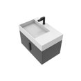thumbnail image 2 of Amazon 30" Black Wood Floating Vanity with White Top and Black Trim, 2 of 10