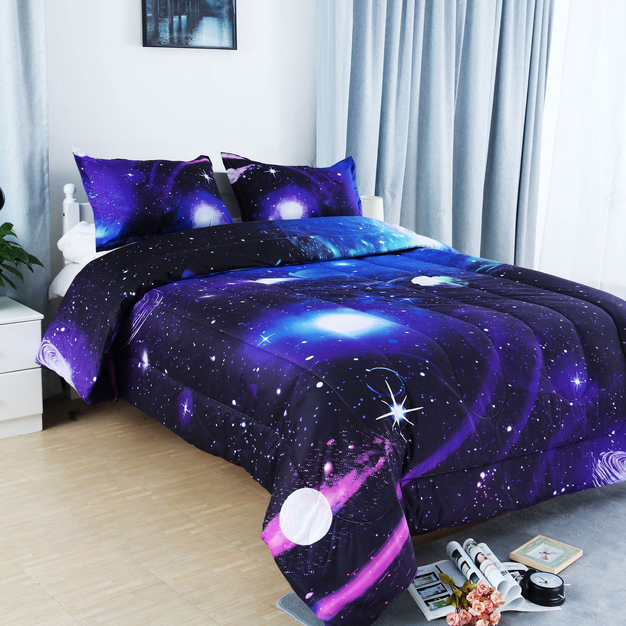 dark purple comforter queen