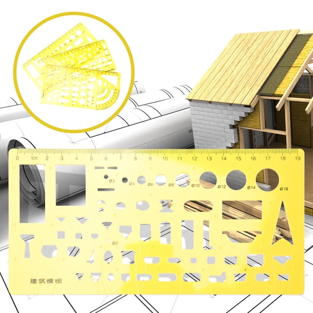 Moluckfu 1Jgo Herramienta De Plantilla Geométrica Con Para Proyectos De Dibujo