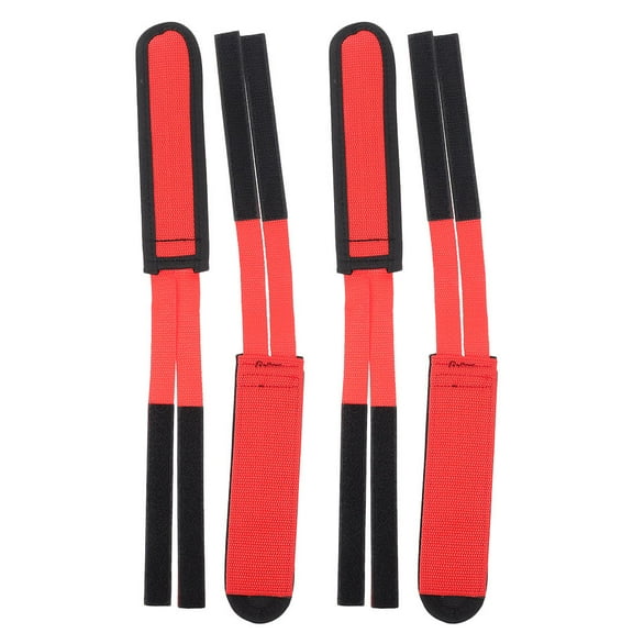 MIPCASE 2Pair Adjustable Red Cycling Pedal Straps with Antislip Design for Bikes