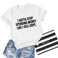 thumbnail image 2 of Gibobby Blusa de Trabajo de Manga Corta Mujeres rubias cómodas Top Blouse(Blanco,G), 2 of 5