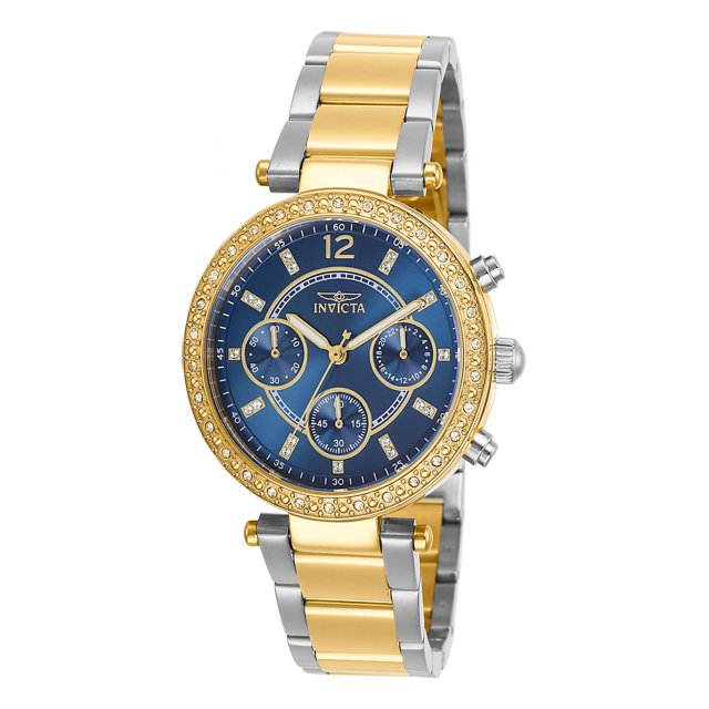 INVICTA Angel Lady 36mm Stainless Steel Gold Blue dial V