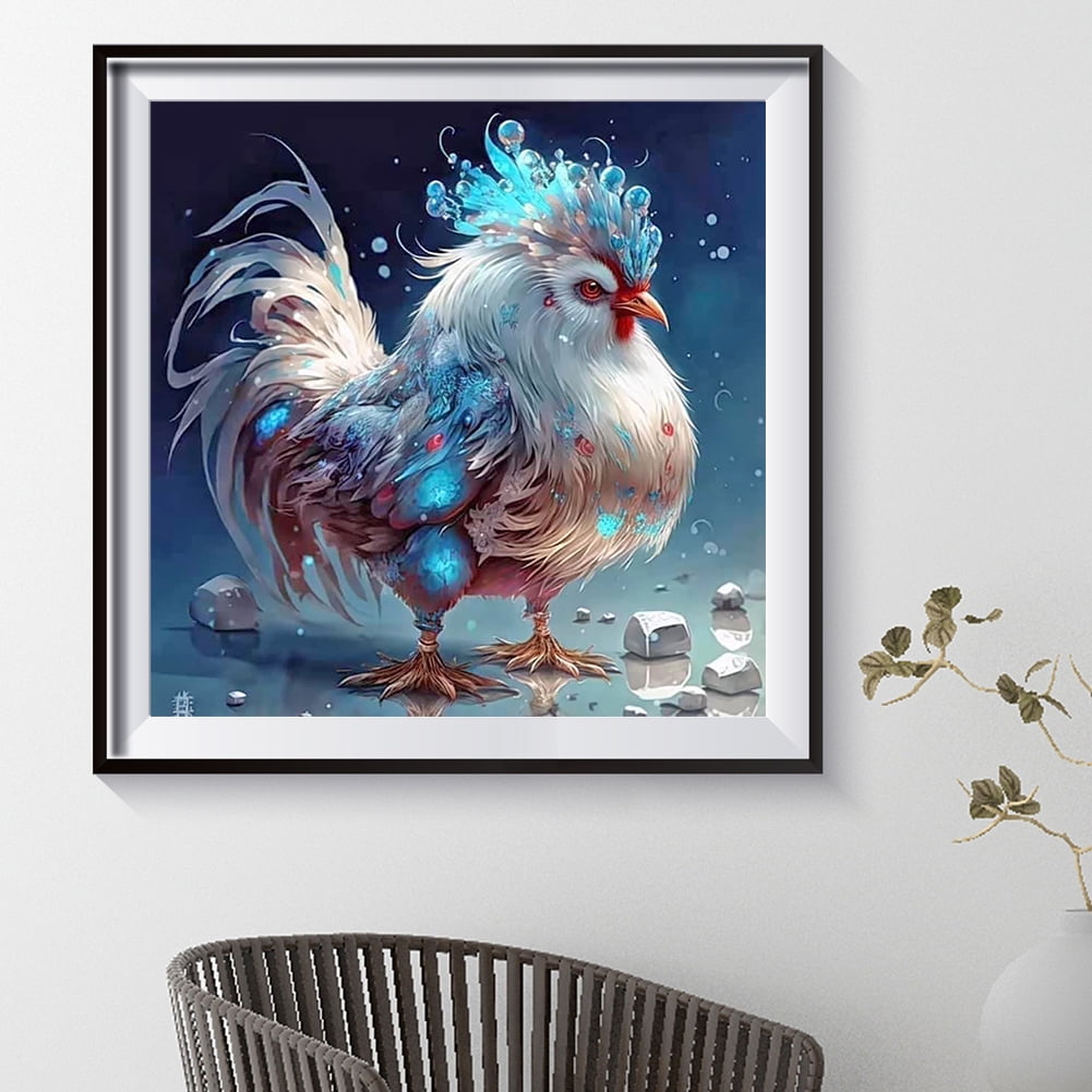 VAIIEYO DIY 5D Diamond Painting Rooster, Paint with Diamonds Art Animal,  Paint by Numbers Full Drill Round Rhinestone Craft Canvas for Home Wall