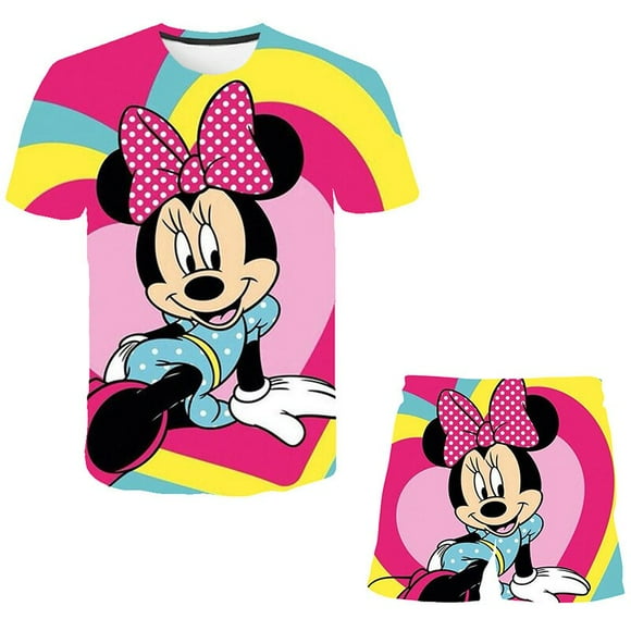 Mickey Mouse bébé filles vêtements ensembles Disney série t-shirts pantalons courts Costumes dessin animé loisirs 1-14 ans Costumes tenues