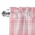 thumbnail image 4 of Pink Plaid Rod Pocket Curtain Valance, Modern Art Checkered Farmhouse Farmhouse Window Valance for Living Room, Bedroom, Kitchen 42"W x 12"L, 4 of 9