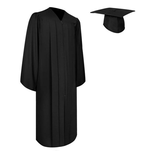 Endea Graduation Matte Black Graduation Gown  Cap