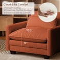 thumbnail image 4 of Noelse Oversized Modular Seactional Accent Chair, Deep Seat Single Sofa with 1 Pillows, Modern Corduroy Sofa Chair for Living Room Bedroom Apartment, Orange, 4 of 14