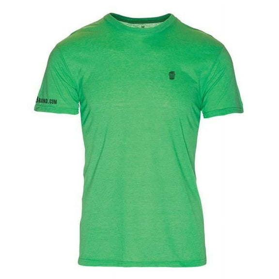 RecyclenBrand RM101GNB-L Triblend Crew T-Shirt for Mens, Green with Black Logo - Large
