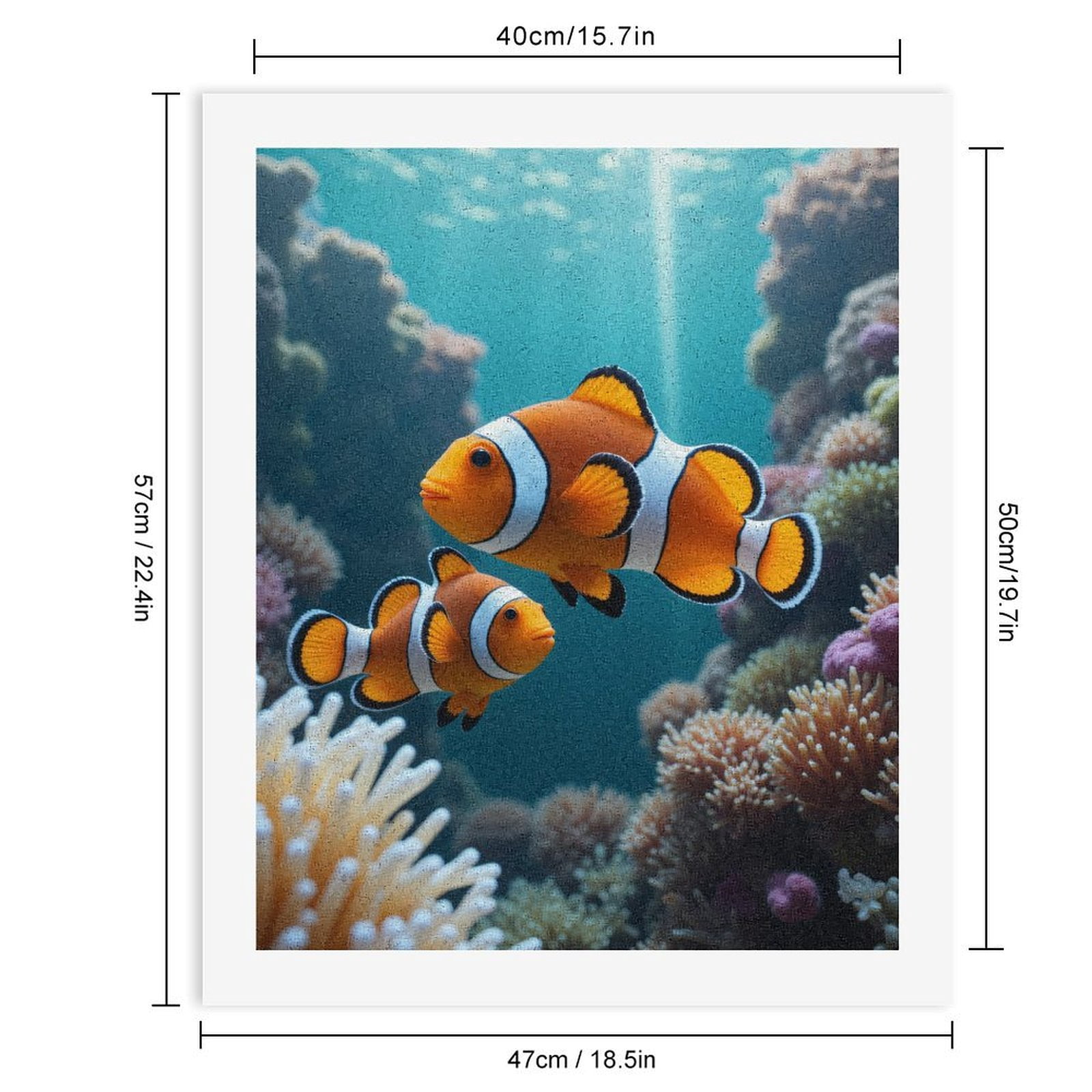 Paint by Numbers Kit for Adults, Tropical Clownfish Coral Reef Scene Paint by Numbers, Easy Paint by Numbers Kit for Adults Beginner, DIY Adult Paint by Number Kits on Canvas, Home Decor