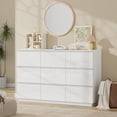 thumbnail image 2 of White Dresser, Wanan 9 Drawer Dresser with LED Lights & Charging Station, 47.2 Inch Modern Tall Chest of Drawers for Bedroom, Glossy Finish, 2 of 7