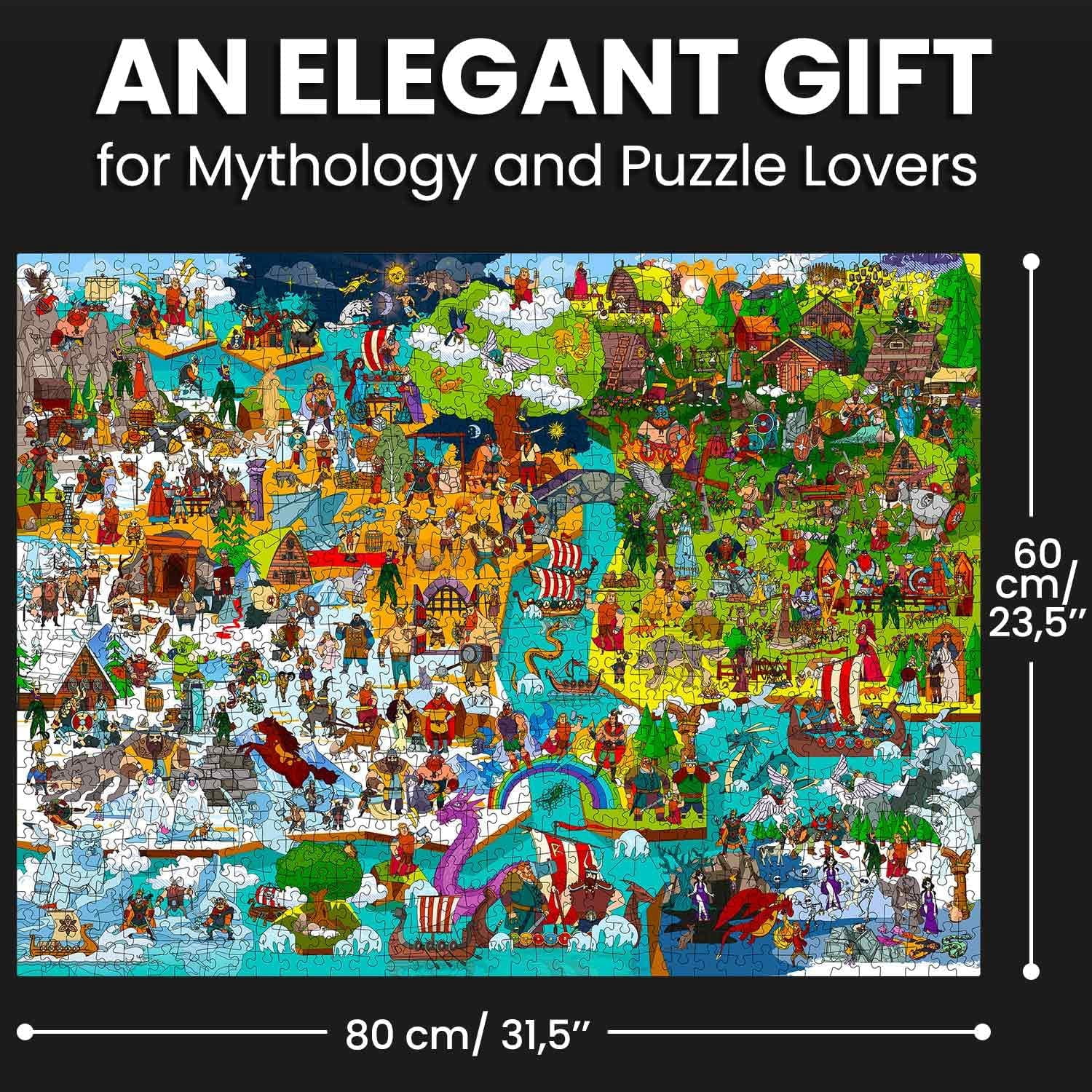Quokka Jigsaw puzzles for adults - 1000 piece puzzles Mythories Ancient Gods Norse in Premium Box