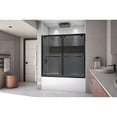 thumbnail image 5 of Encore 56-60 Inch W x 58 Inch H Semi Frameless Bypass Sliding Tub Door in Matte Black and Gray Glass, 5 of 9